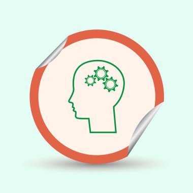 Gears'ı set olarak bir beyin ile insan kafa siluet. fikir ve İnovasyon kavramı