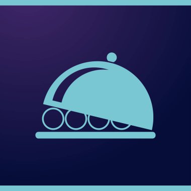Yemek tabağı hizmet işareti web vektör simgesi