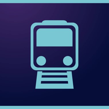 Elektrikli tramvay. Tek düz simge vektör çizim.