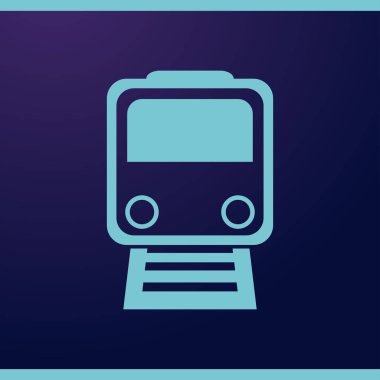 Elektrikli tramvay. Tek düz simge vektör çizim.