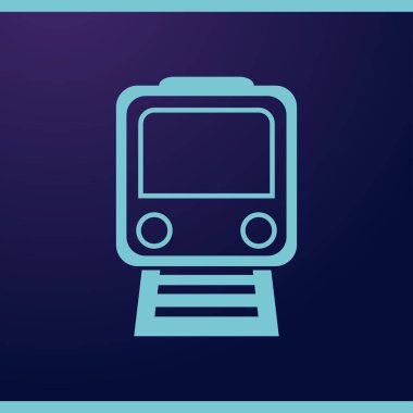 Elektrikli tramvay. Tek düz simge vektör çizim.