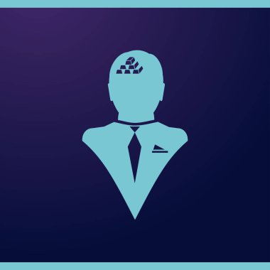 İllüstrasyon izole bir erkek baş siluet simge ile altın bullions