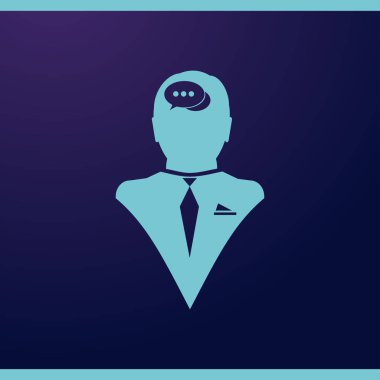 Ekibimizi insan kafası ve sohbet. vektör simgesi