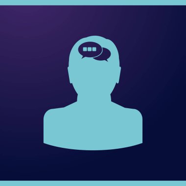 baş ile konuşma balonu, kutsal kişilerin resmi. Vektör Eps 10