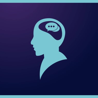 baş ile konuşma balonu, kutsal kişilerin resmi. Vektör Eps 10