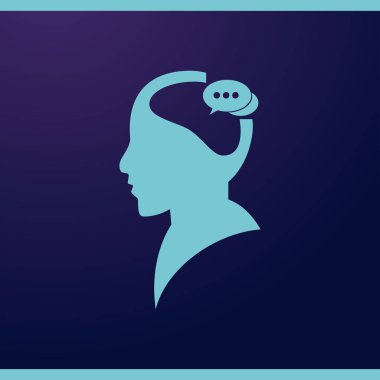 baş ile konuşma balonu, kutsal kişilerin resmi. Vektör Eps 10