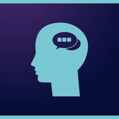 baş ile konuşma balonu, kutsal kişilerin resmi. Vektör Eps 10