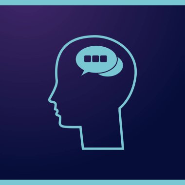 baş ile konuşma balonu, kutsal kişilerin resmi. Vektör Eps 10