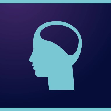 Beyin vektör simgesi olan baş.