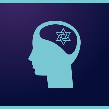David yıldız ile bir isoalted erkek baş simge gösteren resim