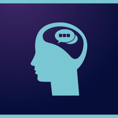 baş ile konuşma balonu, kutsal kişilerin resmi. Vektör Eps 10