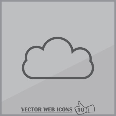 Bulut simgesi, vektör çizimi. düz tasarım biçimi