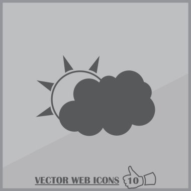 Güneş bulut web tasarım stili. vektör simgesi
