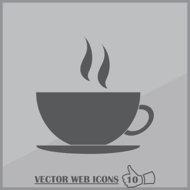 Kahve fincanı vektör düz simgesi. Çay bardağı. Kahve fincanı simge görüntüsü.