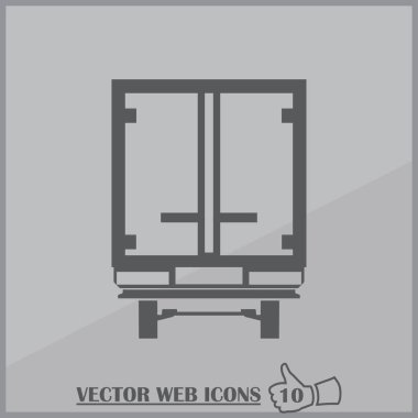 Kamyon simgesi kamyonet. Düz izole vektör grafik öğesi