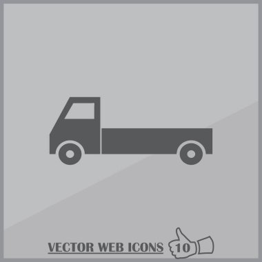 Kamyon simgesi kamyonet. Düz izole vektör grafik öğesi