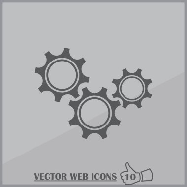 Web tasarım stili dişli. vektör simgesi