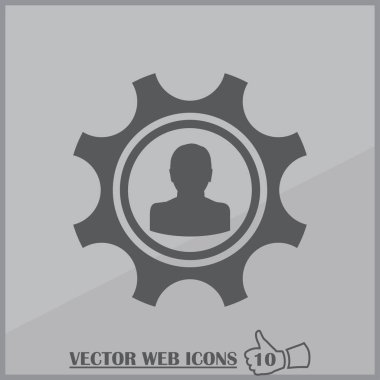 Web tasarım stili dişli. vektör simgesi