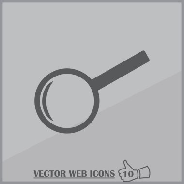 Büyüteç simgesi, vektör büyüteç ya da silindir işareti.