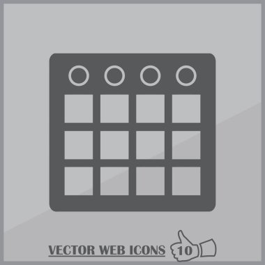 Takvim izole düz Web telefon simgesini