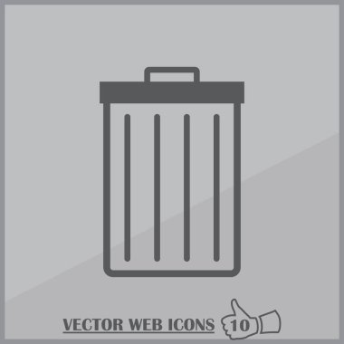 Düz bir kağıt sepet simgesi. vektör.