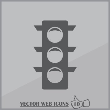 Trafik ışığı simgesi. Trafik ışığı ve semafor, crossroads sembolü. Düz vektör çizim