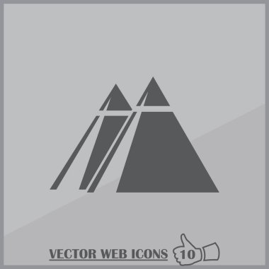 Piramitler simgesi üzerinde arka izole. Modern düz piktogram. Logo illüstrasyon