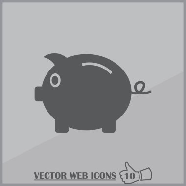 Kumbara simge vektör, borç, para, tasarruf, tasarruf