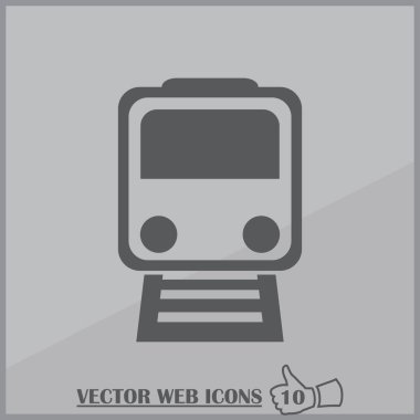 Elektrikli tramvay. Tek düz simge vektör çizim.