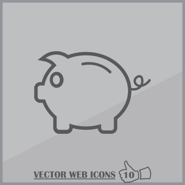 Kumbara simge vektör, borç, para, tasarruf, tasarruf