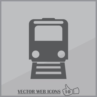 Elektrikli tramvay. Tek düz simge vektör çizim.