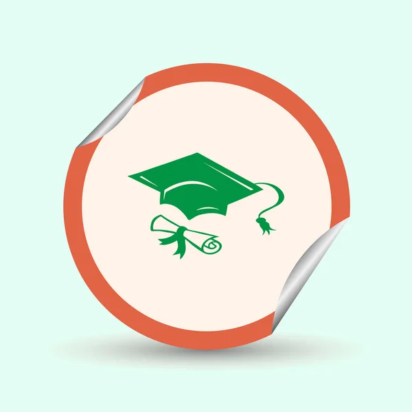 Mezuniyet kep ve diploma web simgesi. vektör çizim