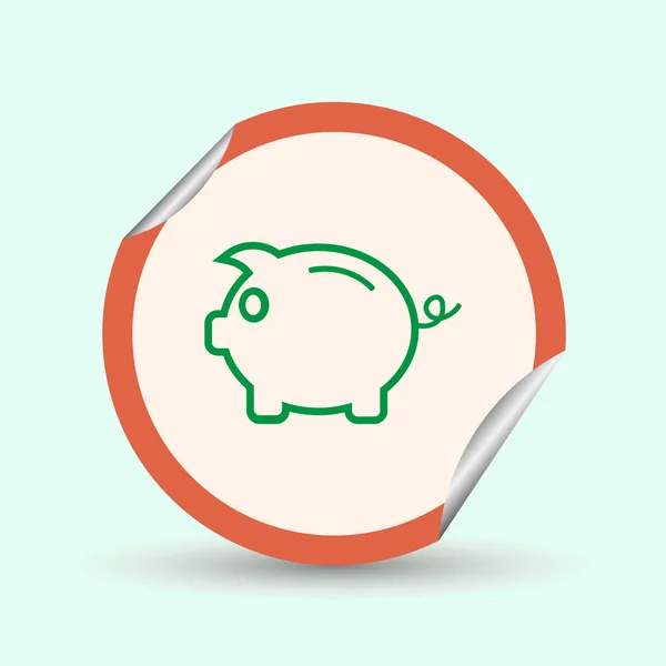 Ícone do Piggy Bank vetor, Dívida, dinheiro, poupança, poupar dinheiro — Vetor de Stock