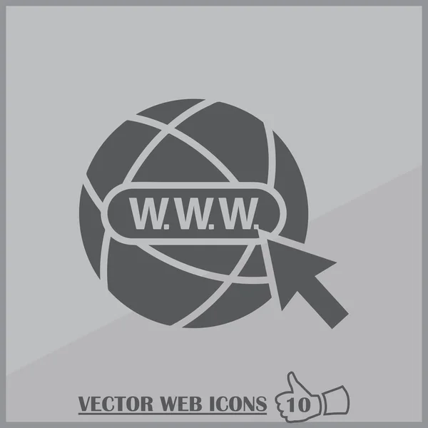 World Wide Web. Ícone vetorial isolado — Vetor de Stock