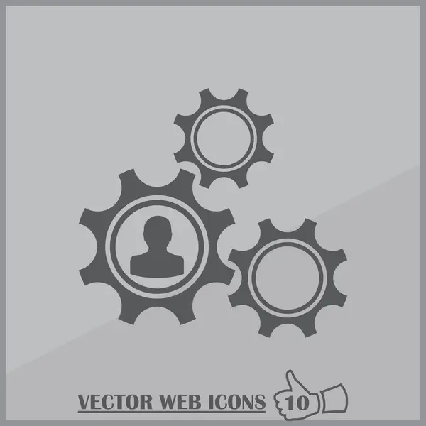 Estilo de design web engrenagem. ícone vetorial —  Vetores de Stock