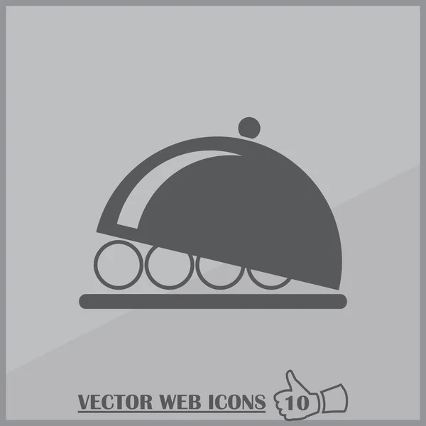 Харчова тарілка, що подає знак веб Векторна піктограма — стоковий вектор