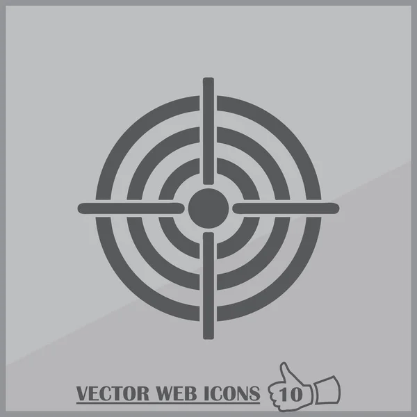 Icono web blanco plano con dardo — Vector de stock
