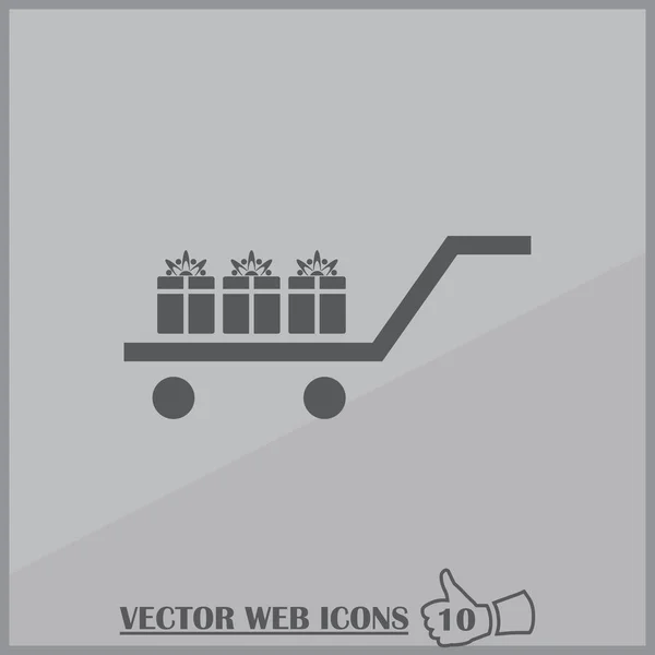 Gift, Present, geschenkdoos geïsoleerd plat Web Mobile pictogram — Stockvector