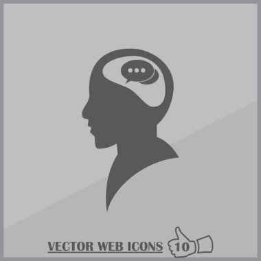 baş ile konuşma balonu, kutsal kişilerin resmi. Vektör Eps 10