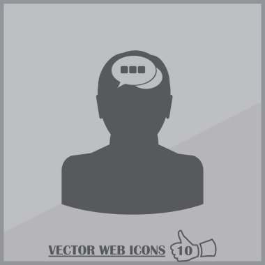 baş ile konuşma balonu, kutsal kişilerin resmi. Vektör Eps 10