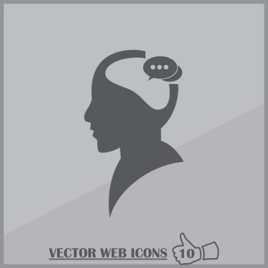 baş ile konuşma balonu, kutsal kişilerin resmi. Vektör Eps 10