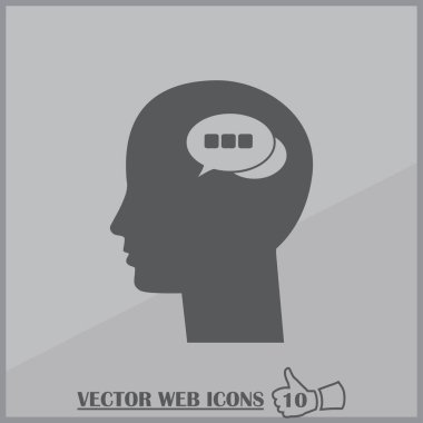 baş ile konuşma balonu, kutsal kişilerin resmi. Vektör Eps 10