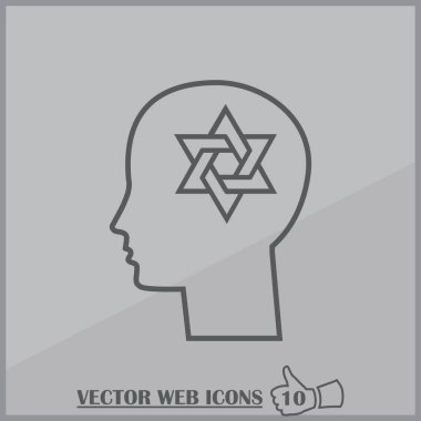 David yıldız ile bir isoalted erkek baş simge gösteren resim