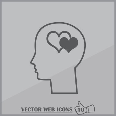 İnsan kafasına kalp simgesi olan kavramsal ekibimizi seviyorum