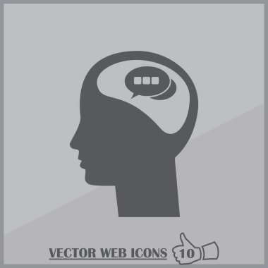 baş ile konuşma balonu, kutsal kişilerin resmi. Vektör Eps 10