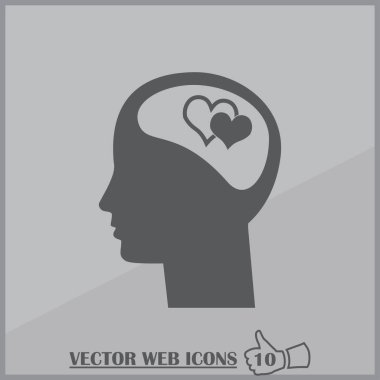 İnsan kafasına kalp simgesi olan kavramsal ekibimizi seviyorum