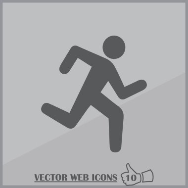 Bir arka planda, vektör sanat izole çalışan adam simgesi.