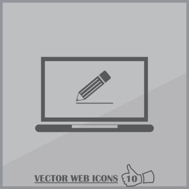 Vektör monitör simgesini. pensil simgesi