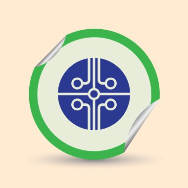 Devre kartı, teknoloji ikonu, vektör illüstrasyonu. Düz tasarım biçimi