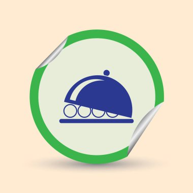 Yemek tabağı hizmet işareti web vektör simgesi
